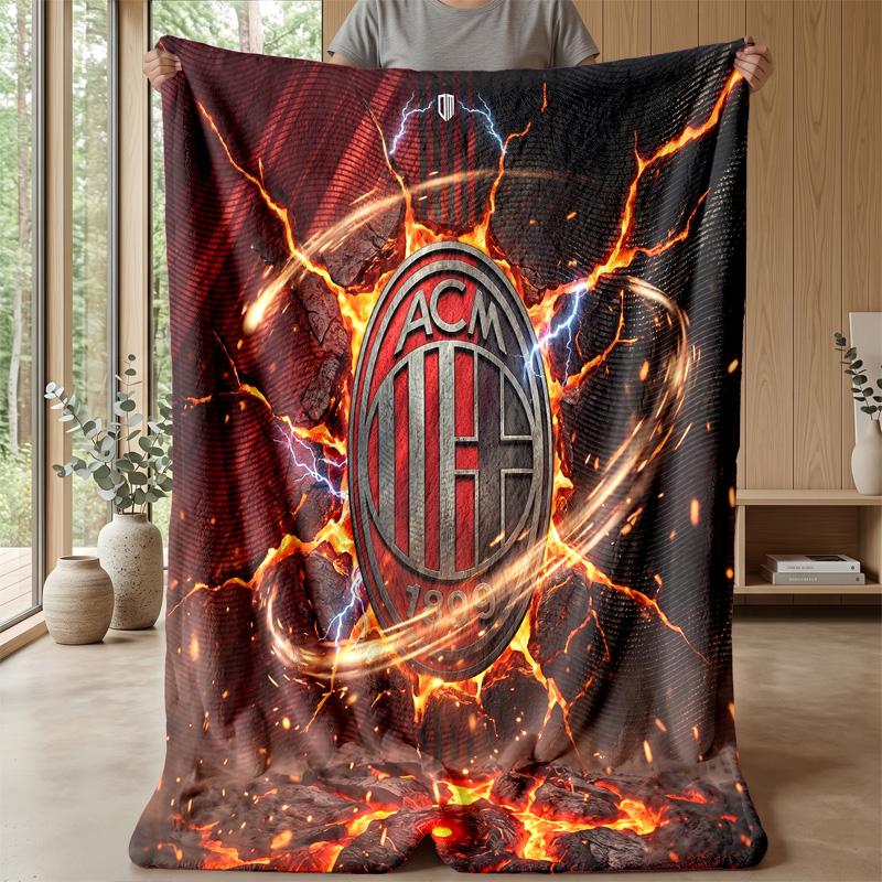 AC Milan Theme blanket Soft Flannel Blanket Plush Throw Blanket Cozy Sofa Bed Blanket for Home Decor