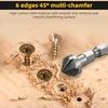 1/3PC 90 Degree Countersink Drill Chamfer Bit 1/4" Hex Shank Carpentry Woodworking Angle Point Bevel Cutting Cutter Remove Bur