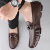 Fashion Slip-On Office Shoes Handmade Men's Casual Loafers Genuine Leather Comfortable Driving Shoes for Business Travel Party Flats