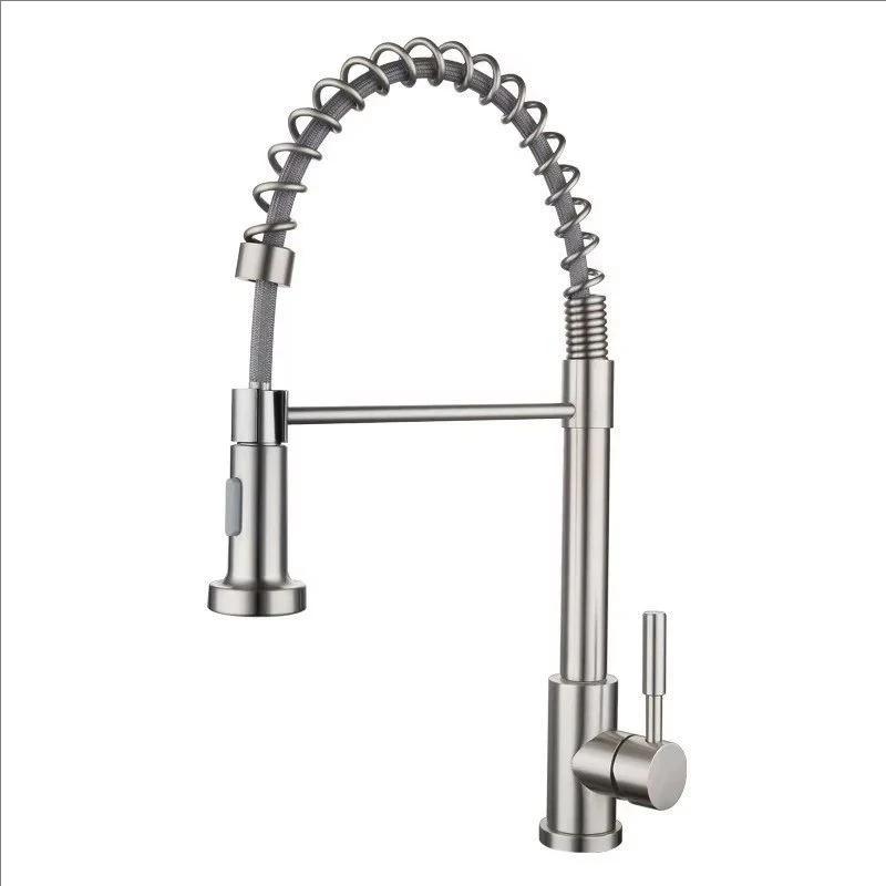 Matte Black Spring Kitchen Sink Faucet Pull Down Kitchen Faucet Single Handle Mixer Tap 360 Rotation Torneira Cozinha Mixer Tap