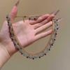 GEMCHIC Women's New Chinese Style Multi-Layer Lace Red-Blue Contrast Beaded Necklace 2025 Fashion National Trend Choker