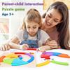 Children DIY Jigsaw Puzzle Rainbow Sensory Wooden Toys Tangram Puzzle Toys Montessori Education Imagination Shape Matching Games