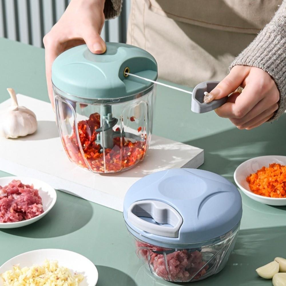 Lätt att rengöra Manuell repkvarn 500ML/900ML Grönsakslöksskärare Vitlökshackare Matlagning