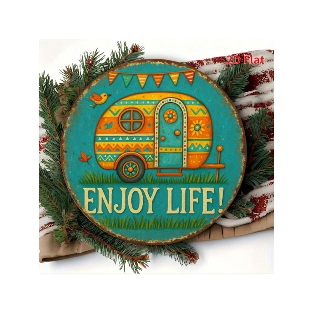 Vintage Metal Camping Poster Enjoy Life Retro Wall Art Decor