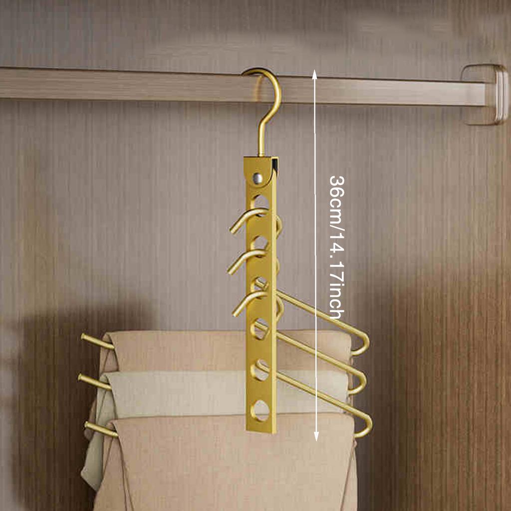 6/8 Hole Clothes Hanger Space Saving Foldable Pants Hanger Foldable Pants Hanger Magic Seamless Multilayer Closet Organizer