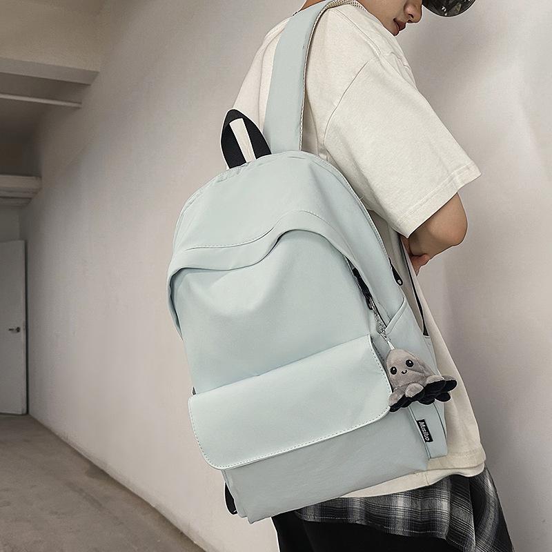 Mochila Leve de Grande Capacidade Unissex para Estudantes: Cor Sólida Simples, Cabe em Laptops, Perfeito para a Faculdade e o Ensino Médio.