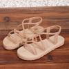 Summer women's cross belt hemp rope beach thick soled sandals