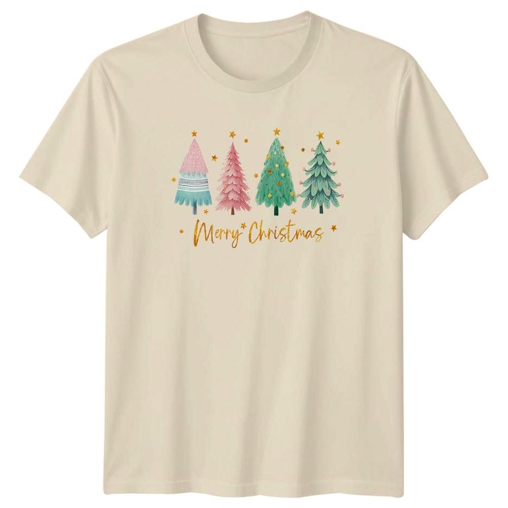Merry Christmas Trees Holiday Unisex TShirt Unisexs Unisexs Festive Graphic Tee