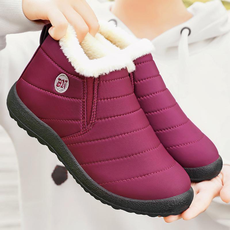 Shoes women's cotton shoes large size TEMU2025 snow boots one pedal velvet cotton boots cold-proof and warm women's short boots