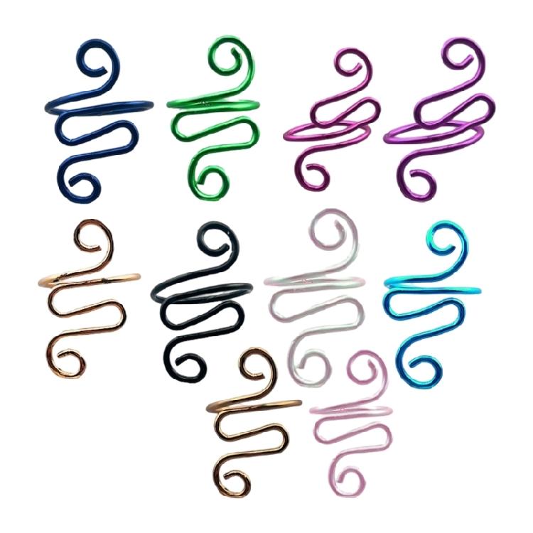 10/14/15 Pcs Snake Shape Crochet Tension Rings Open Finger Rings Adjustable Crochet Rings
