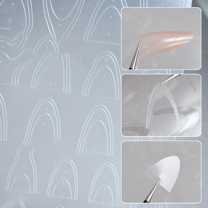 French Manicure Stickers Nail Art Hollow Stencil Guides Sticker Diy Line Tips Decoration Tool Self-Adhesive