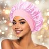 Satin-Nachtmütze mit breiter Krempe, Styling-Seiden-Stirnband zum Schlafen, Nachtmütze mit elastischem Schlappband, Haar-Duschhaube