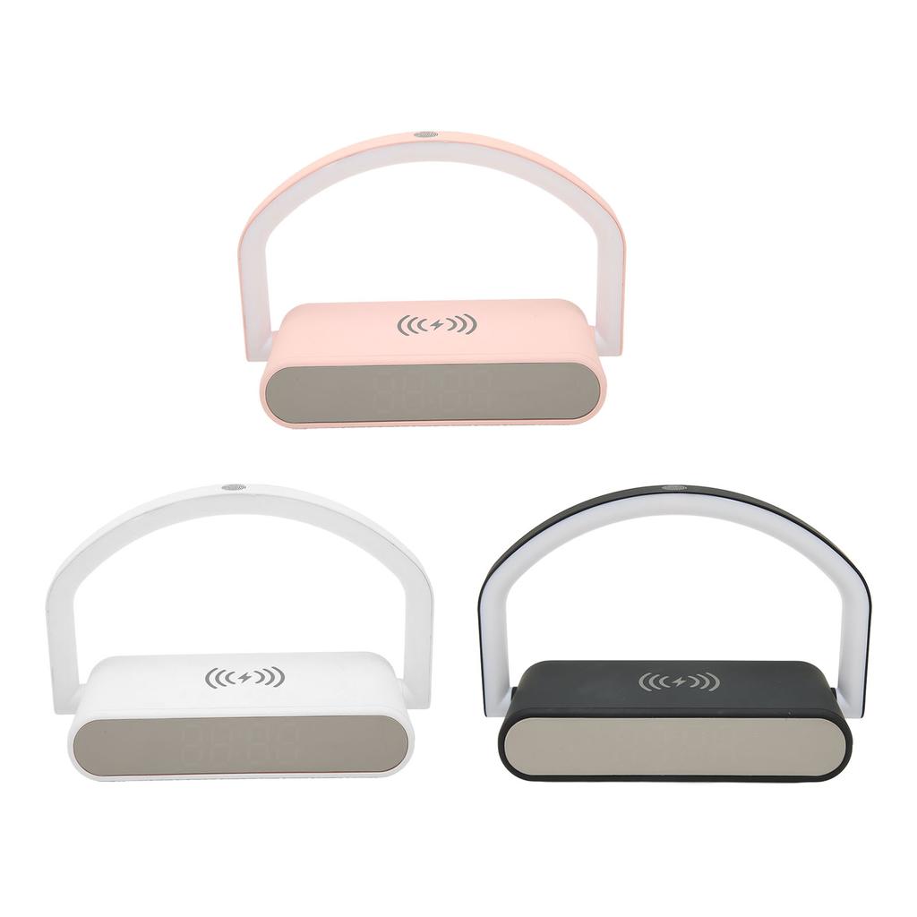 Wireless Charging Alarm Clock Two Levels Adjustment Night Light Multifunction Digital Alarm Clock Fo