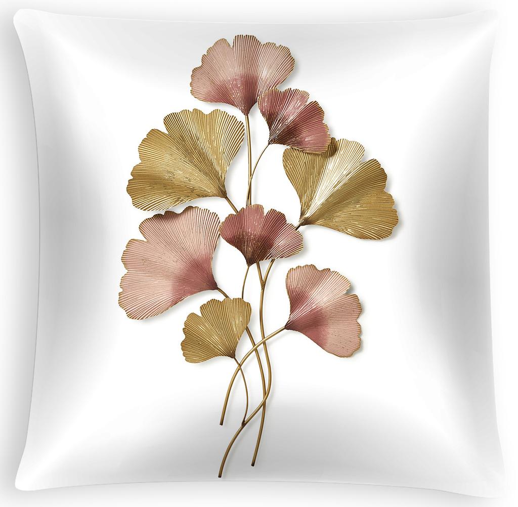 Nordic Ginkgo Leaf Peach Skin Pillow Cover Office Sofa Pillow Cushion Cover
