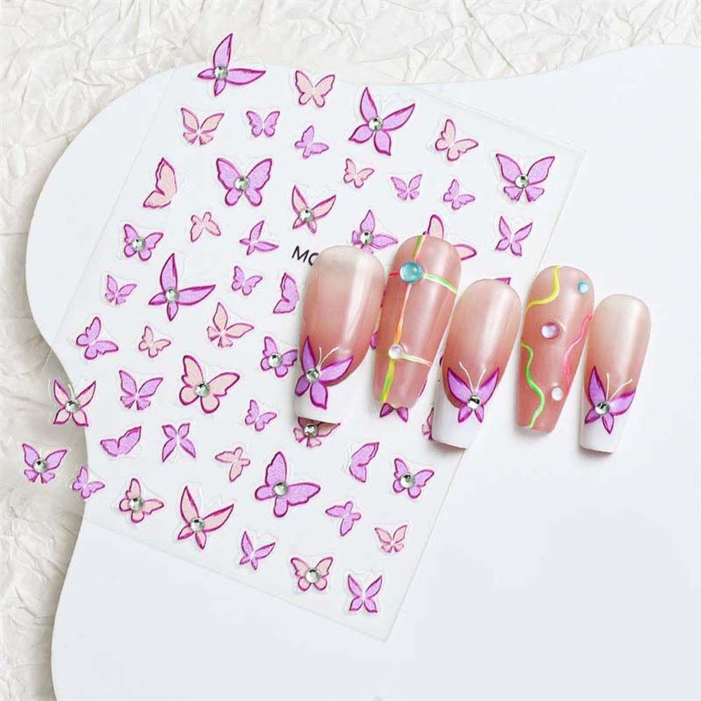 

5D Crystal Diamond Diamond Butterfly Nail Decals Butterfly Nail Decorations Holiday MO-257