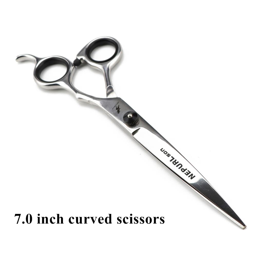 Hunde-Pflegescheren Japan Edelstahl Ausdünnscheren Abwärts gebogene Scheren Haustierscheren Gebogene Scheren Aufhellungsscheren Dropshipping