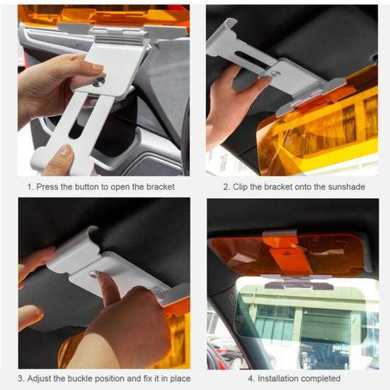 Viseira solar polarizada ajustável com visão clara, à prova de raios UV, antirreflexo, visibilidade aprimorada, peças de reposição para viseira solar de carro