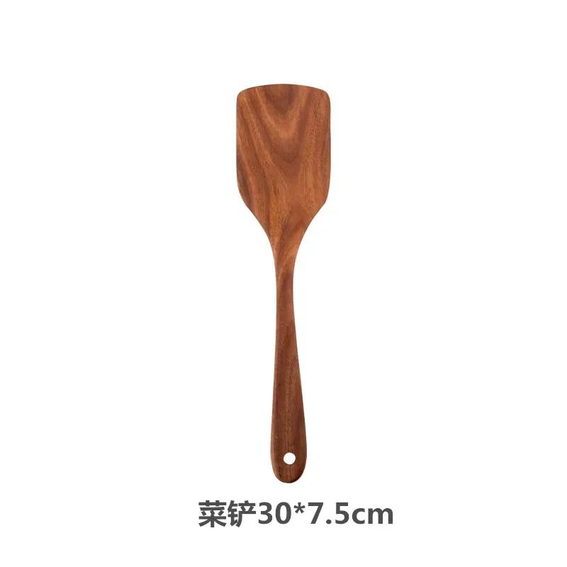 Natural Teak Cooking Spoon Non-Stick Cookware for Kitchen Wooden Handle Soup Spoon Spatula Rice Spoon Shovel Kitchen Sets