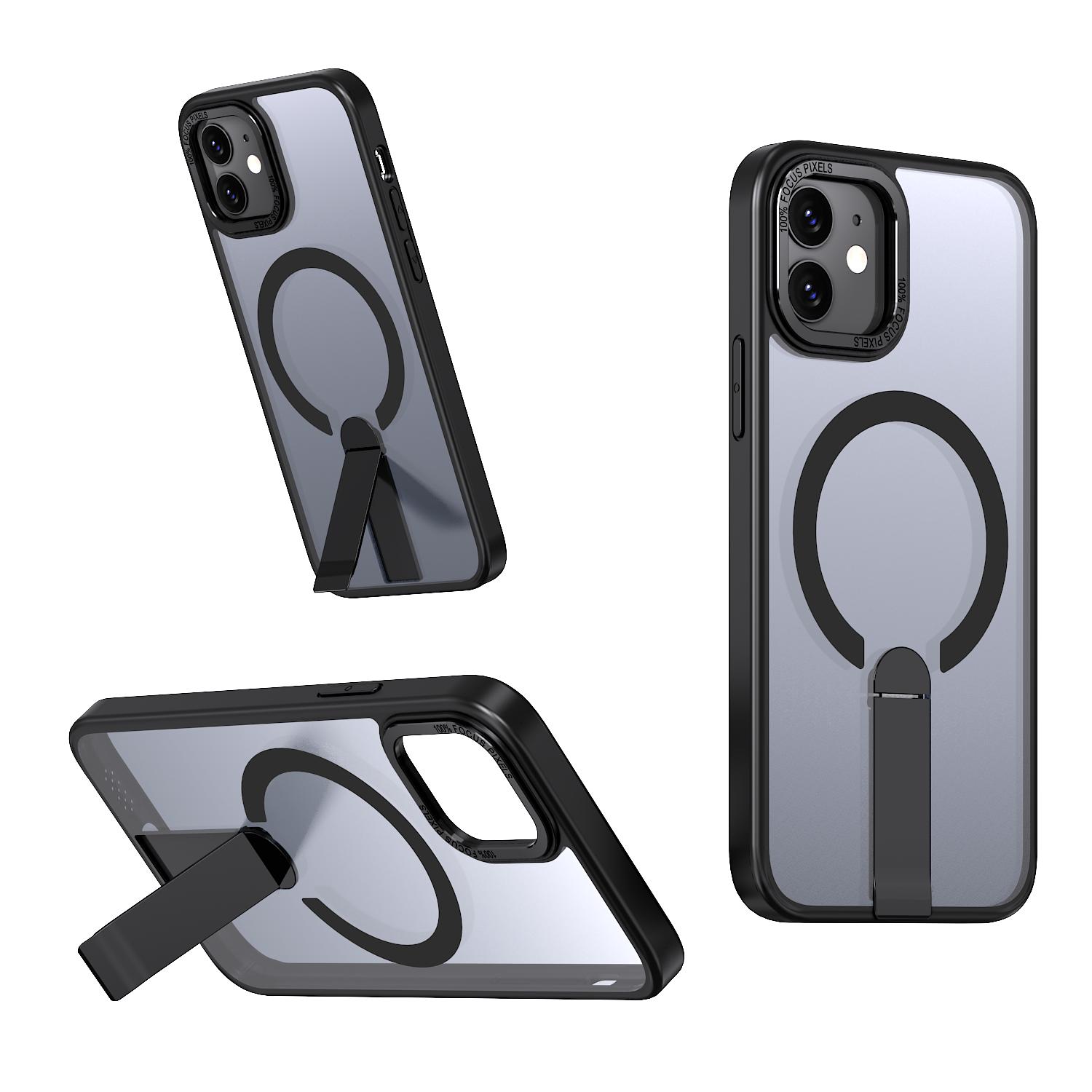 

Fit iPhone 11/XR Clear Magnetic Stand Case, Compatible with MagSafe Shockproof Slim Protection Cover For iPhone 12/12 Pro/13/14 PC TPU&just case&iPhone 13 Pro