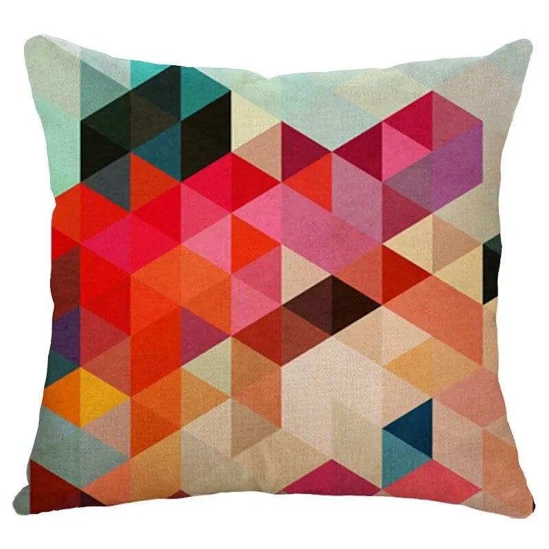 Modern Colorful Geometric Style Pillow Cover Living Room Sofa Office Seat Car Waist Cushion   Home Decoration