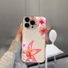 Pink flowers Pattern Clear Phone Case for iPhone 17 Pro Max 16 15 Pro 14 13 12 11 XR 17Air 16 Plus Silicone Cover