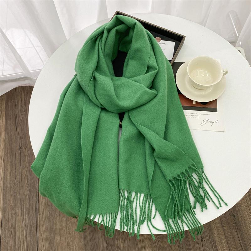 Luxury Brand Solid Women Cashmere Scarf Autumn Winter Warm Shawls Wraps Men Pashmina Tassels Scarves Female Foulard Poncho Stole