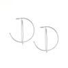 Europe and the United States popular stainless steel large circle geometric earrings 18K gold line earrings