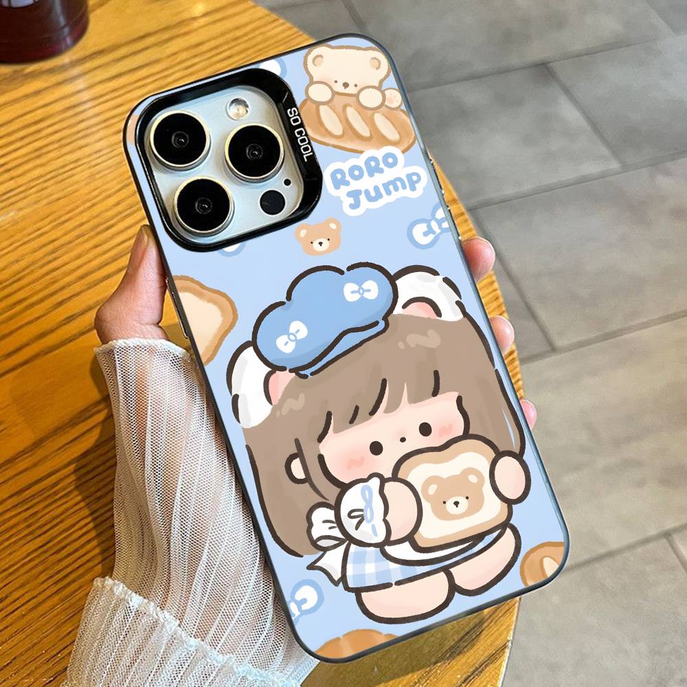 

Cute Cartoon ROROjump Phone Case For iPhone 16 17 15 14 12 13 Pro Max Black Color Shockproof Cover iPhone13PROMAX