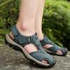 Summer Breathable Genuine Leather Sandals Men Non-slip Outdoor Sport Slippers Beach Shoes Man Anti Skid Walking Shoes for Wading