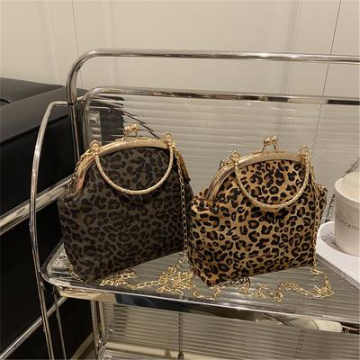 Große Kapazität Personalisierte Leopard Mode Accessoires Kette Umhängetasche Tragetasche Schale Tasche Für Frauen