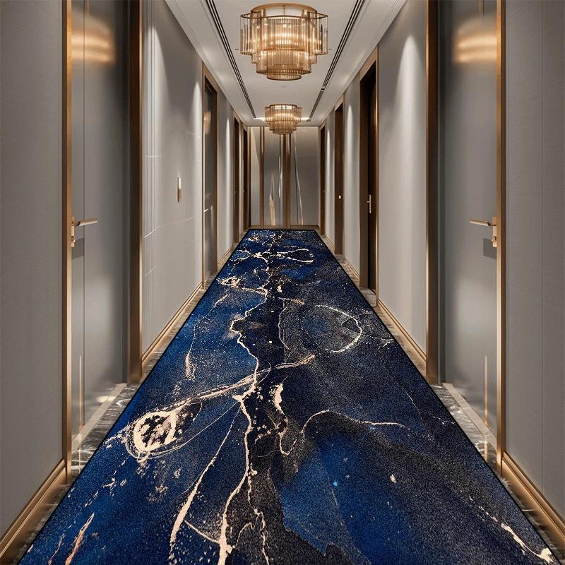 Nordic Marble Decoration Long Corridor Carpet Living Room Luxury Runner Rug Hotel Aisle Floor Mat Home Room Doorway Hallway Rugs