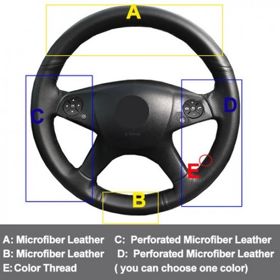 DIY Car Steering Wheel Cover For Mercedes Benz W204 C-Class 2007-2010 C280 C230