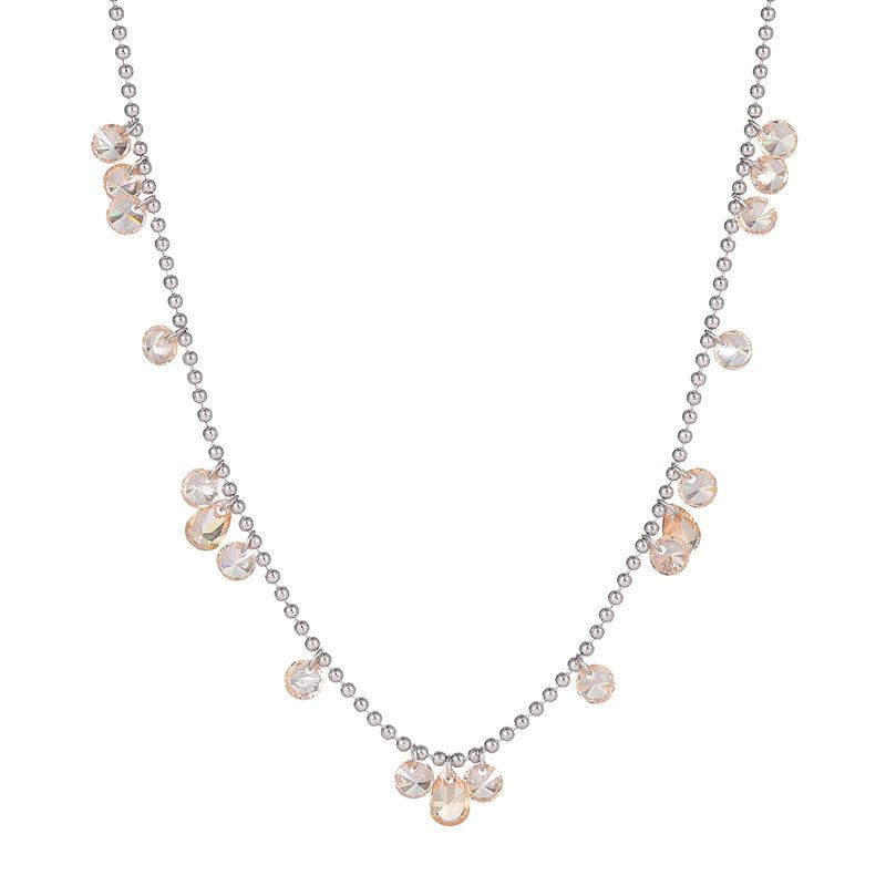 Cui Yan S925 Sterling Silver Starry River Necklace - Tearful Sky Stars Trendy Fashion Clavicle Chain for Women