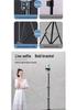 Dual Mobile Phone Live Streaming Tripod with Multi-Angle Stand and Fill Light for Outdoor Broadcasting