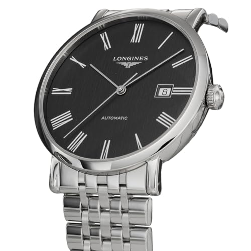 Longines Men's ELEGANT Automatic Watch, Water Resistant to 3 ATM, Sapphire Crystal, Gray Dial, Stainless Steel, L4.911.4.71.6, Silver
