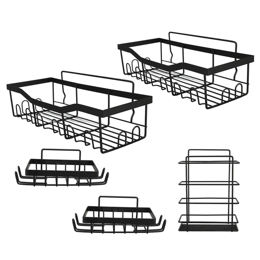 Shower Shelves Metal Space Saving Anti Deformation Wall Mounted Adhesive Shower Caddy for Bathroom Toilet