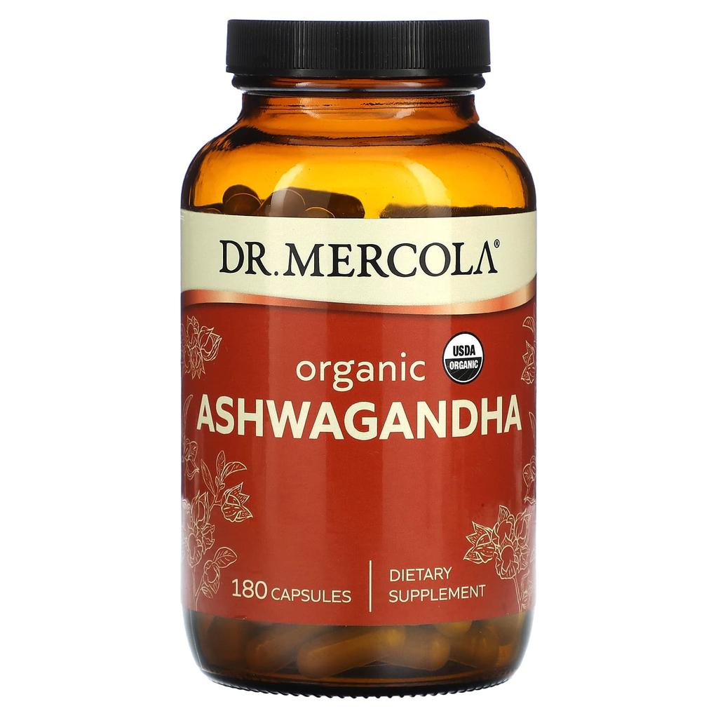 Dr. Mercola Organic Ashwagandha, 180 Capsules (400Mg Per Capsule)