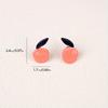 Pink pomegranate stud earrings cartoon cute delicate small temperament elegant