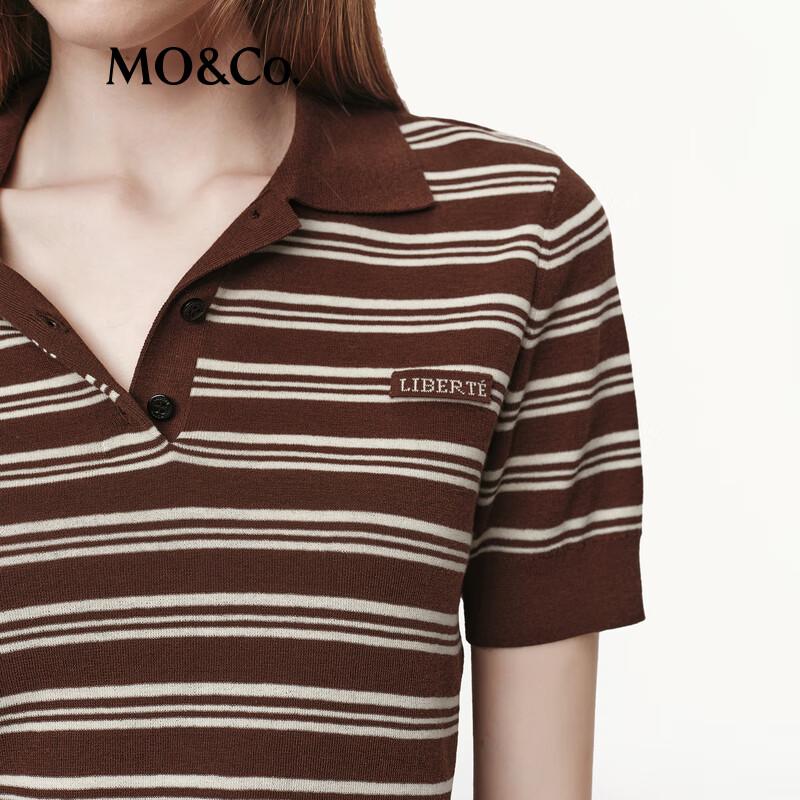 MO&Co. Striped Polo Knit Top