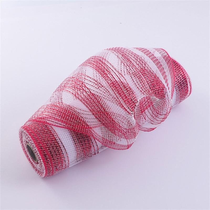4 Rolls Durable Plastic Mesh Ribbon for Christmas Tree Decoration Perfect for DIY Projects and Festival Home Decors