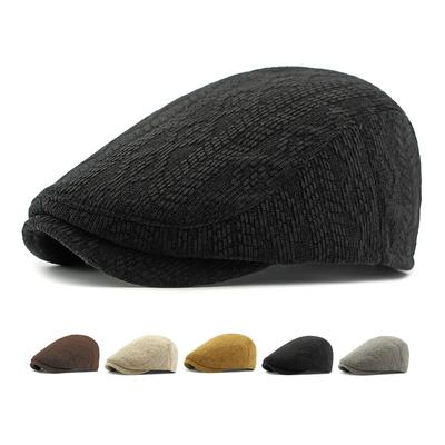 Knitted Hat Women's Autumn Winter Beret British Vintage Peaked Cap Men's Forward Cap