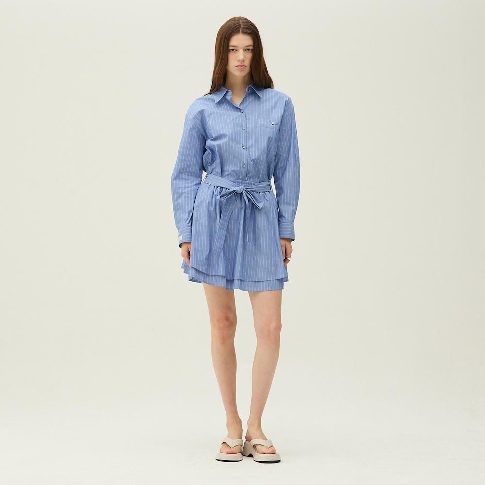 Ibiem Striped Two-Way Shirt Dress Emq4Wop010