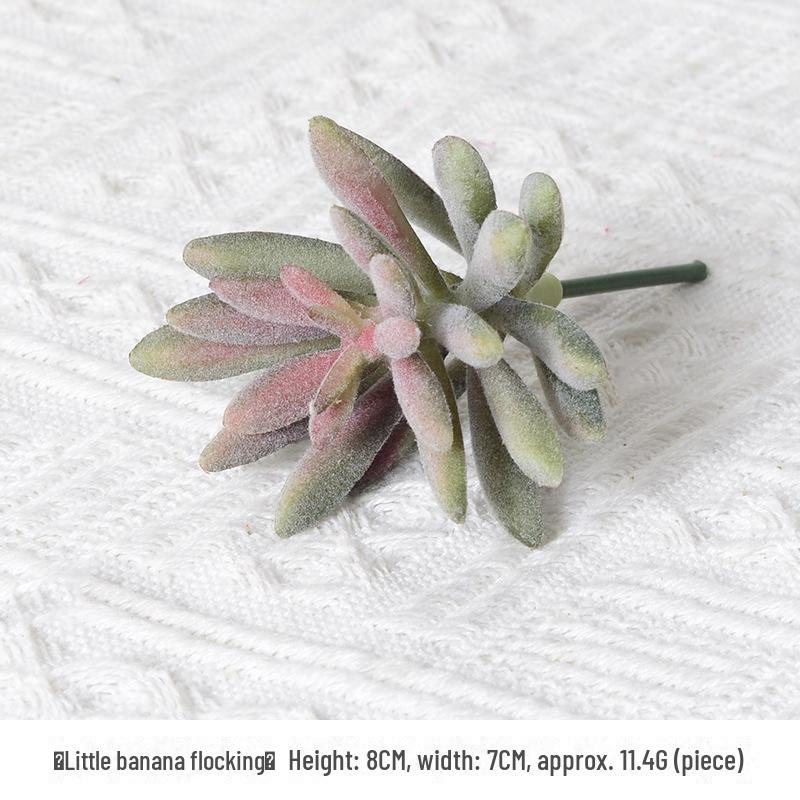 Mini Flocking Artificial Succulent Bonsai for DIY Wall Decor