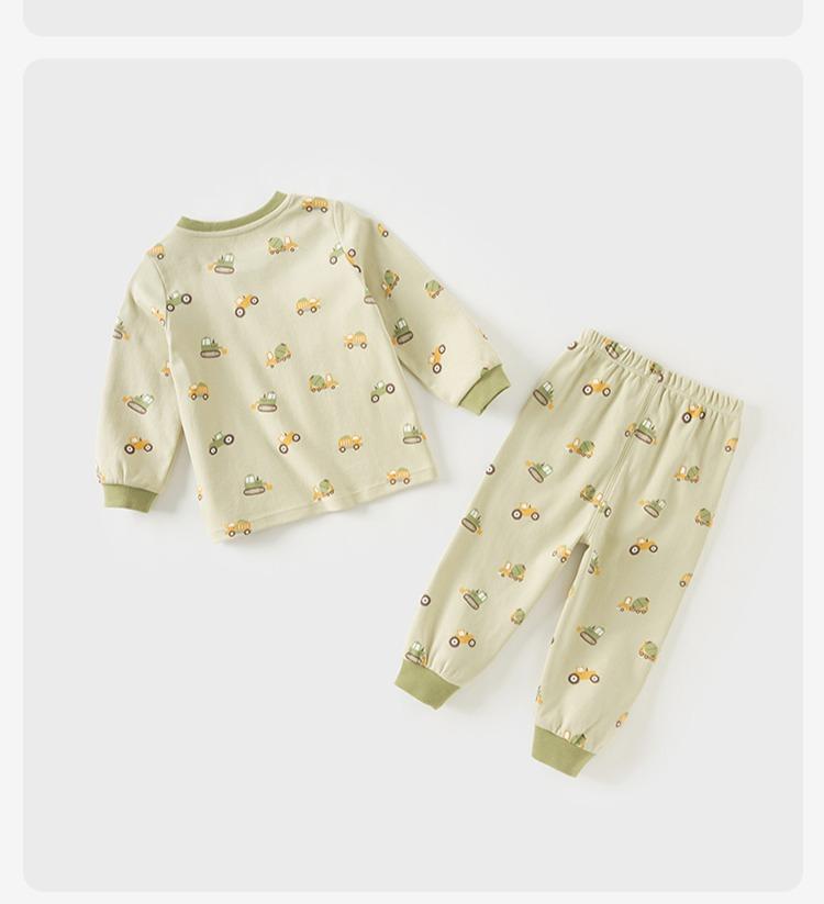 David Bella Boys' Underwear Set Antibacterial Autumn Clothes New Children's Pure Cotton Autumn Clothes Autumn Pants Baby Sleepwear Two Piece Set