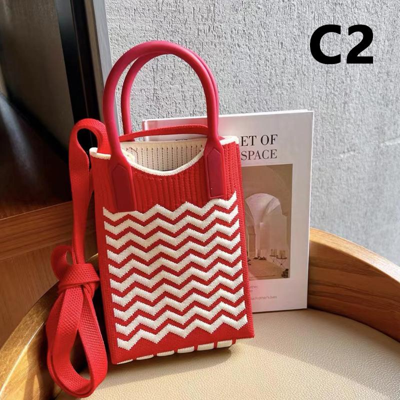 1/2/5pcs Korean Fashion Heart Knitted Mini Handbag Women Mobile Phone Shoulder Bags Girls Chic Cute Outdoor Crossbody Small Bags