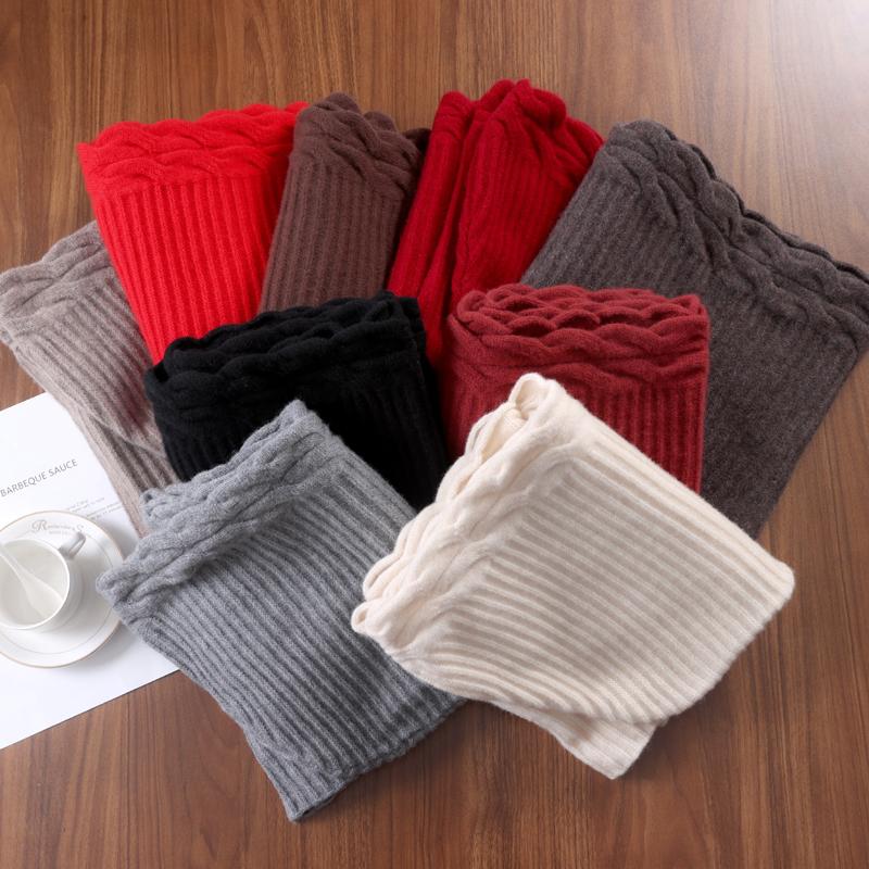 100%Wool Hooded Scarf Hat Women Winter Soft Warm Ear Face Protect Balaclava Scarves Beanies Men Korea Fashion Wollen Neck Warmer