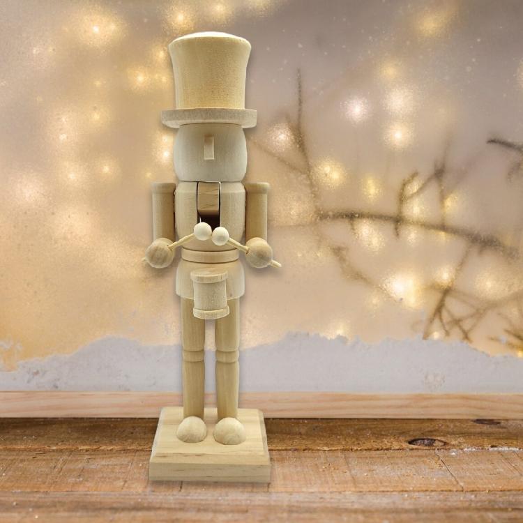 Christmas Unfinished Nutcrackers 25.5cm Unfinished Wood Nutcrackers Christmas Painting Nutcrackers Figures Decorations