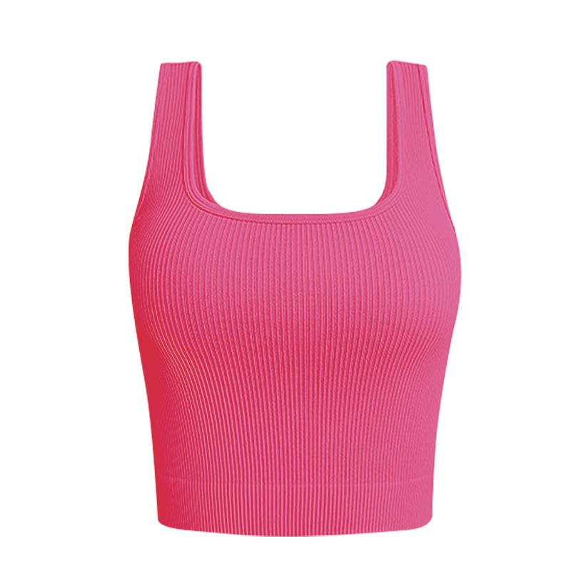 

Топ-майка женская рубчатая для йоги - Эластичный фитнес-шейпер со стильной спинкой Medium