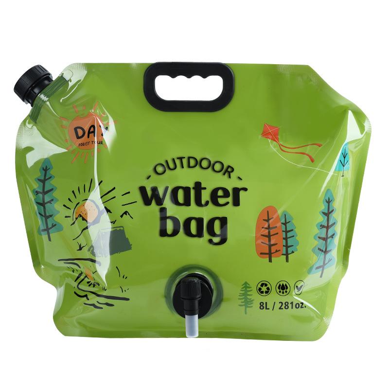 Portable Water Storage Bag Foldable for Outdoor Sports Camping Large Capacity with Faucet Thickened Water Bag for Mountaineering