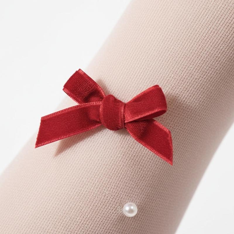 Women's Sheer Tights Control Top Pantyhose Sparkly Bows Pearls Pantyhose Tights Nylon Stockings